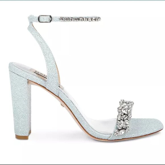 Badgley Mischka Tasmine heeled evening sandals sz 9.5 for bridal or guest - Picture 3 of 11
